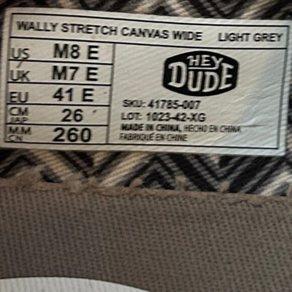 Hey Dude - Wally Stretch Canvas - Loafers - Gray - Men\'s - M8 E Wide - 41785-007 main image 4